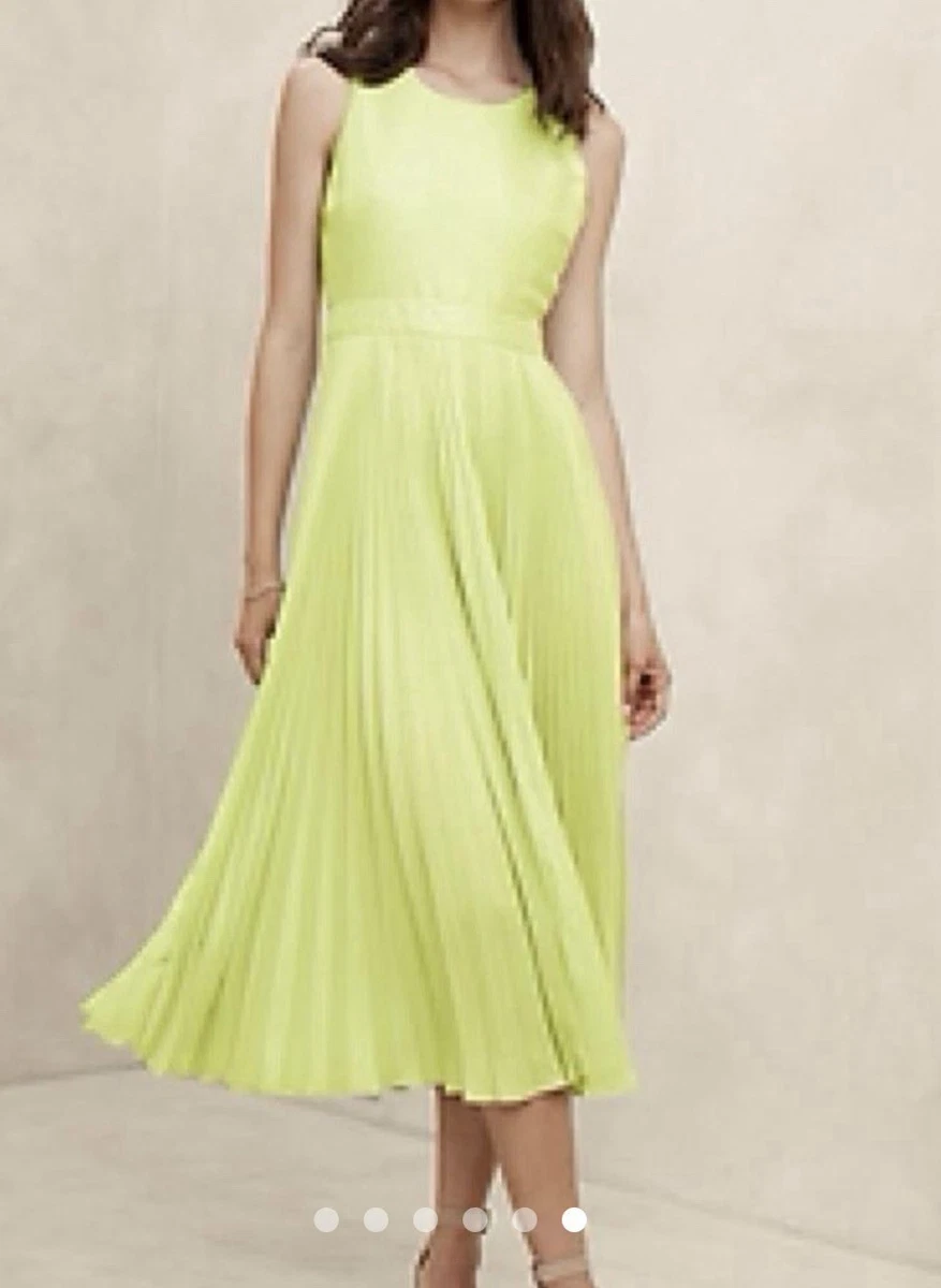 banana republic lime green dress Cotton Poplin Tie-Waist Midi Dress