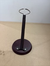 Doll Stand 5.5" Round Cherry Wood Base Metal Retractable Holder 12-18"