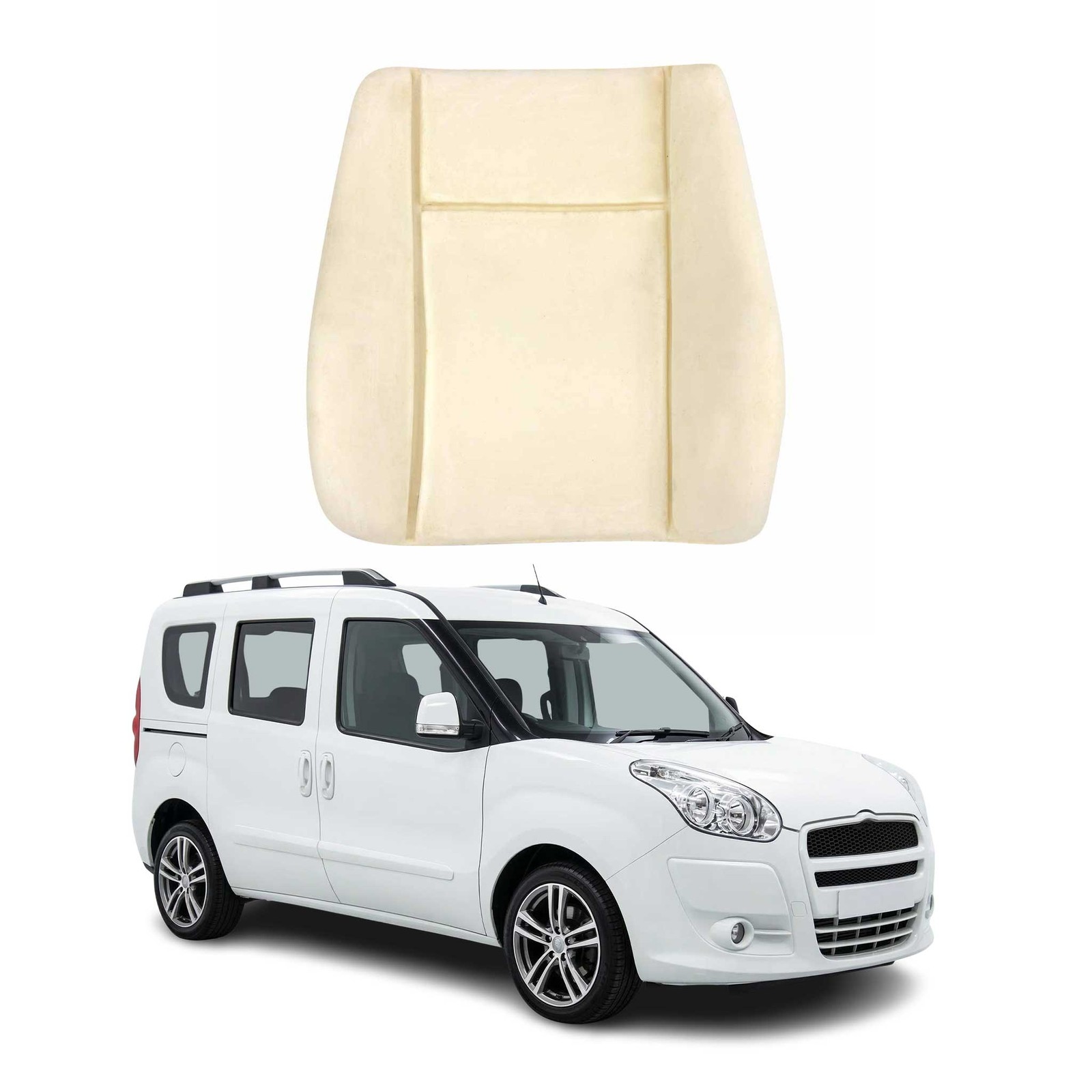 Coussin Mousse de Dossier pour Opel Combo D 2012-2018 Mousse Haute Densité Noire 1pc