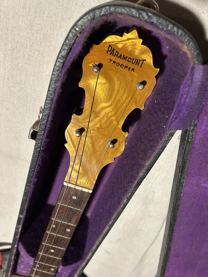 Vintage Paramount Trooper Banjo Tenor Antique W/ Case 1920s 1930s - Image 2 of 4