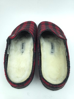 Birkenstock Mens 43 Zermatt Shearling Red Wool Plaid Felt  display picture 2