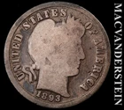 1893 Barber Dime- Silver- Scarce Better Date- No Reserve #K346