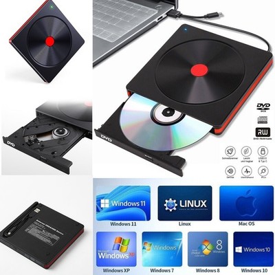 DVD Laufwerk Extern Brenner Player Notebook MacBook Air/Pro PC USB TypeC Desktop