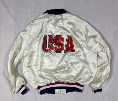 Vintage Coca Cola King Louie Pro Fit Satin Bomber Jacket XL USA 80s Sports