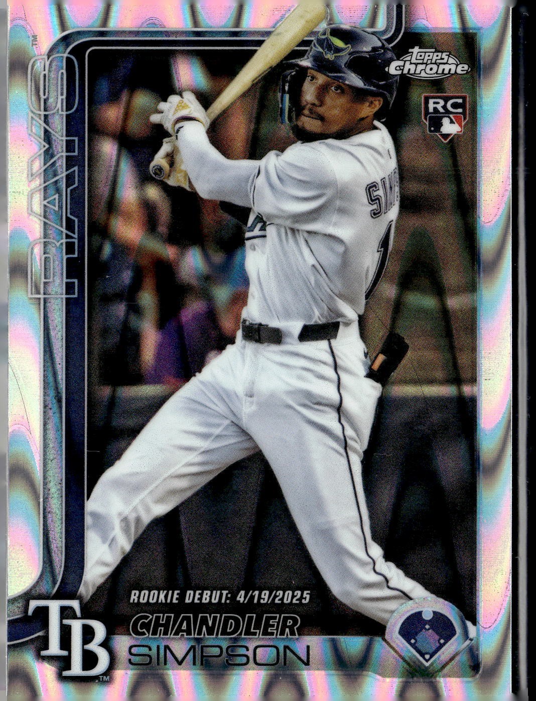 2025 Topps Chrome Update Series - Debut Chandler Simpson Ray Wave Refractor (RC)