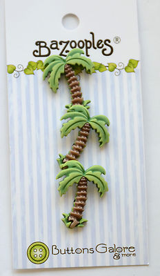 Palm Tree Shank Buttons / 3D Bazooples ~ Buttons Galore / Tropical Beach