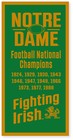 Notre Dame Fighting Irish Football Ncaa National Championship Banner