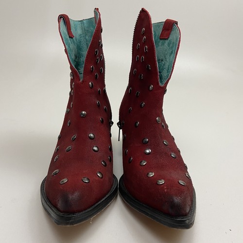 Botas al tobillo para mujer CORRAL rojas con tachuelas (F1247) - Imagen 8 de 12