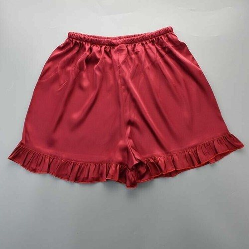 Lose Damen-Shorts Satin Rüschen Nachtwäsche Kunstseide Unterwäsche Pyjamahose - Bild 6 von 24