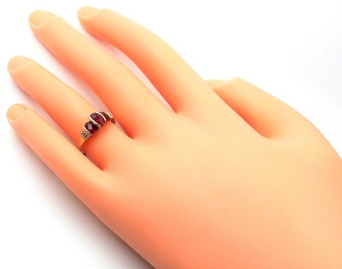 Ruby Ring 9ct Yellow Gold Fine Wedding Jewellery Band Size M - Picture 9 of 12