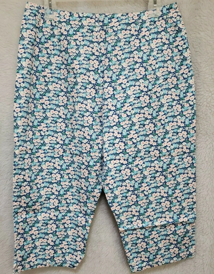 Pantalones capri Crazy Horse Liz Claiborne para mujer talla 16 multicolor floral Foto 4 de 4