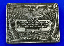 The Right To Keep And Bear Arms Shall Not Be Infringed 1976 Belt Buckle 11Th Gun