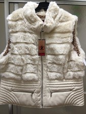 Nwt Celsius Premium Jacket With 100% Vegan Furs 2x,3xcream Color Sleeveless $80