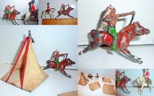 Vintage 1930s Lead Britain / Johillco Soldier  Indian With 4 Rare Tents