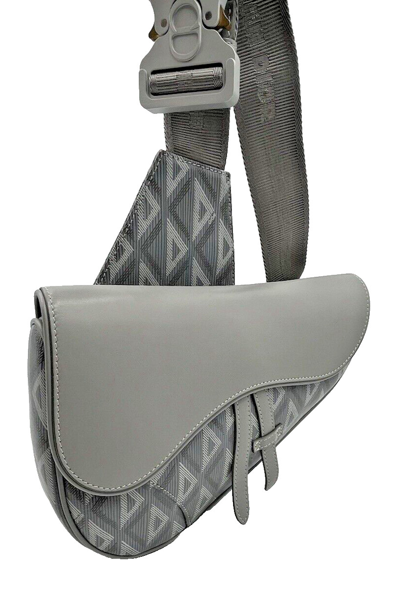 Dior Saddle bag CD Diamond Print In gray image 3