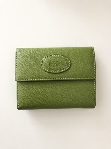 Tod’s Leather Wallet Purse Green
