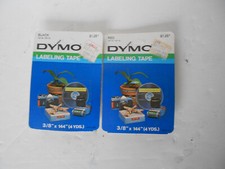 2 DYMO 7291-09 Black & 7291-02 Red Embossing Labeling Tapes 3/8" x 12' NIP/NOS