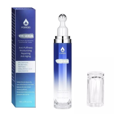 Eye Serum with 8% Caffeine 8% Retinol Hyaluronic Acid Niacinamide Peptides for P