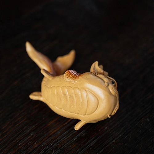 Creative Tea Pet Handmade Dragon Fish Carved Tea Play Yixing Zisha Duan Clay New - Picture 4 of 8