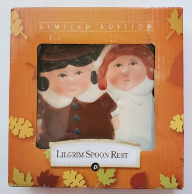 Publix Lilgrim Pilgrim Pair Spoon Rest Thanksgiving Limited Edition New Open Box