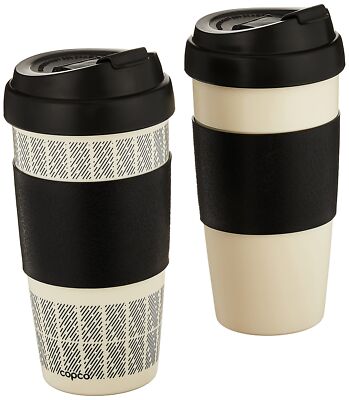 Copco 5237160 Reusable, Insulated Double Wall Travel Mugs 16-ounce White/Blac...