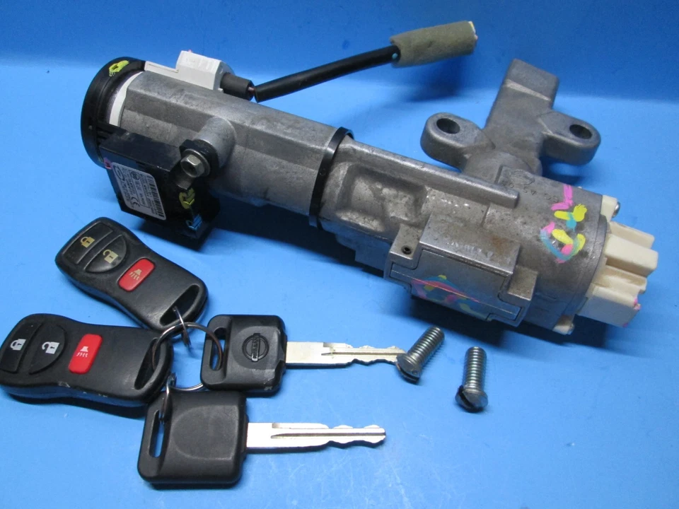 05-15 Nissan Xterra 6 velocidades manual encendido bloqueo cilindro D8700-EA010 2 llaves OEM Foto 2 de 4