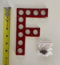 "F" Vintage Red Decorative Distressed Punched Metal Letter 6.25" High