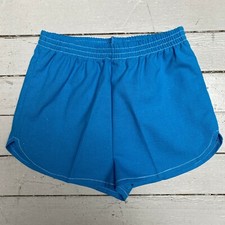 Vintage 1970s PANDORA Blue Cotton High Waisted Athletic Shorts XS NWT NOS