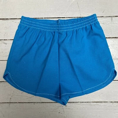 Vintage 1970s Pandora Coton Bleu Taille Haute Athlétique Short XS Nwt NOS - Photo 1/3