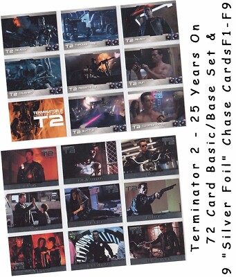 Terminator 2: 25 Years On - 72 Card Basic/Base Set & 9 ''Silver Foil'' set - 2017