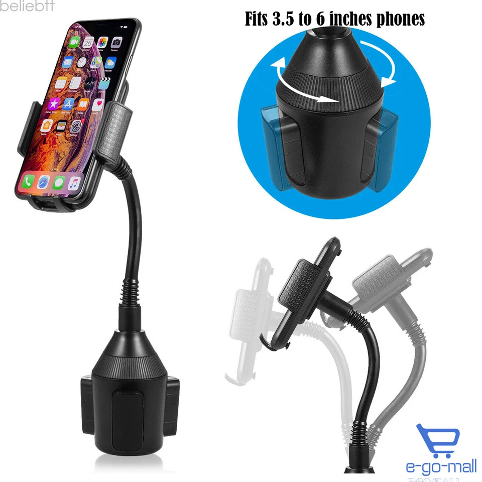 Universal 360° Adjustable Phone Mount Car Cup Holder Stand Cradle For Cell Phone - Image 2 of 4