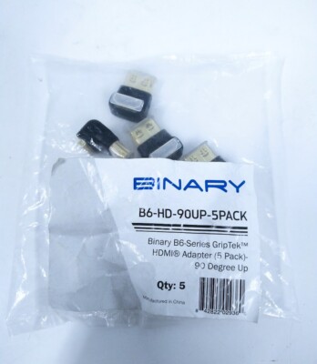 Binary B6-HD-90UP, B6 Series Griptek HDMI Adapter, 90 Degrees Up - 5 Pack