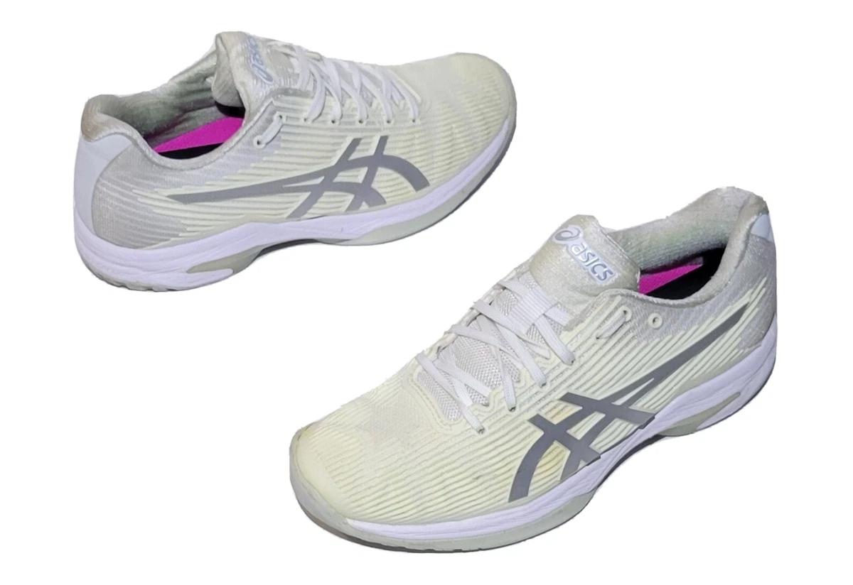 Asics women's solution speed ff tennis top shoes white and silver