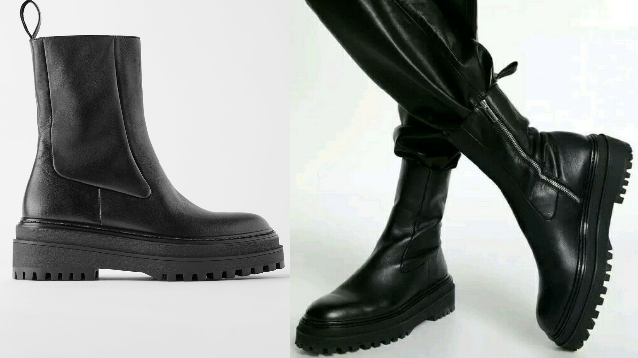 zara track sole tall boots