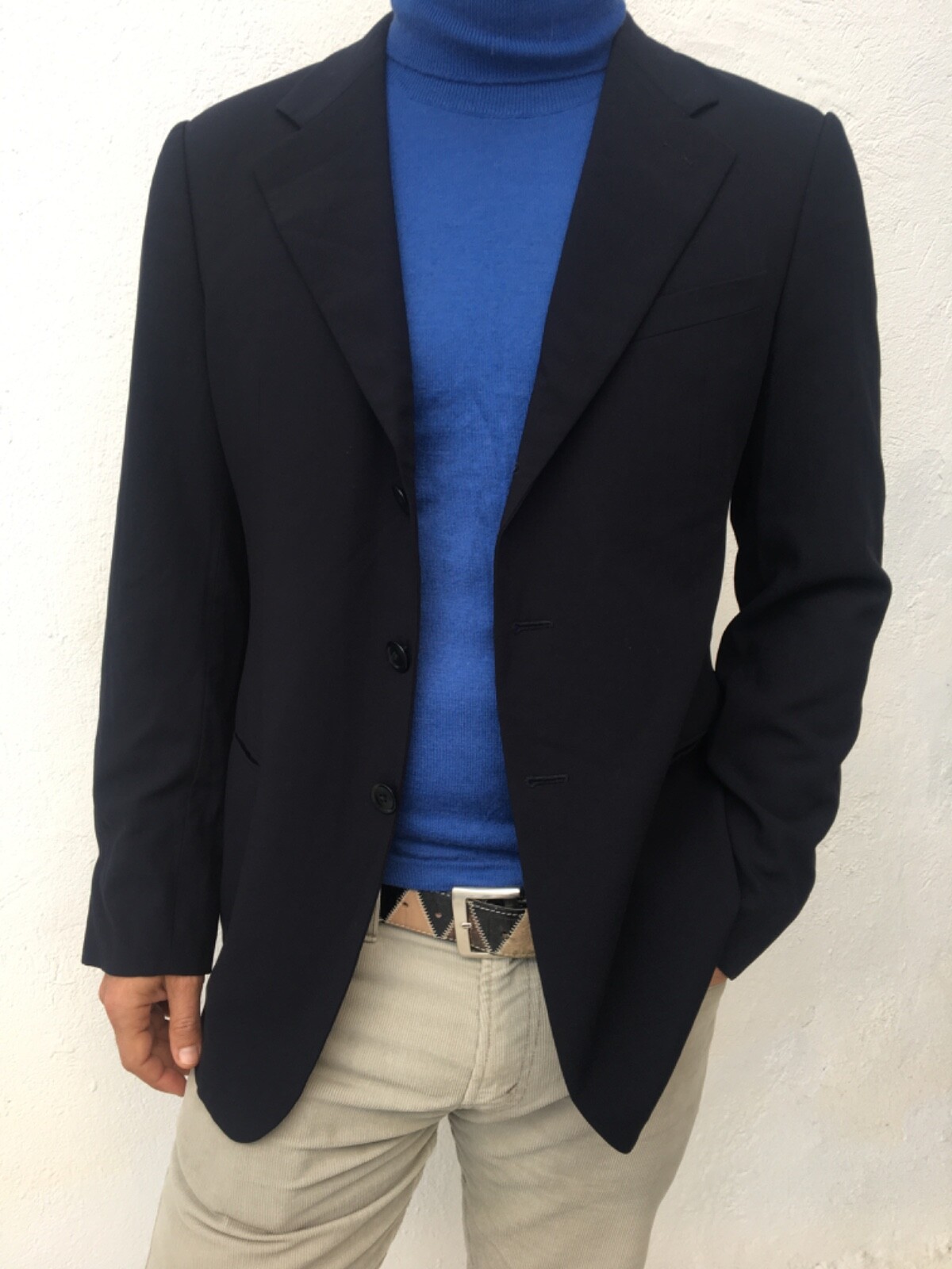 ARMANI COLLEZIONI blazer Size 40 UK NAVY WOOL Made in Italy vintage RRP £299