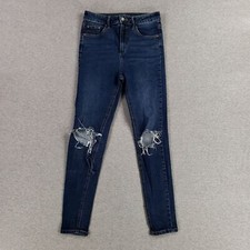 Wild Fable Size 4 High Rise Skinny Jeans Stretch Distressed Dark Wash Cute