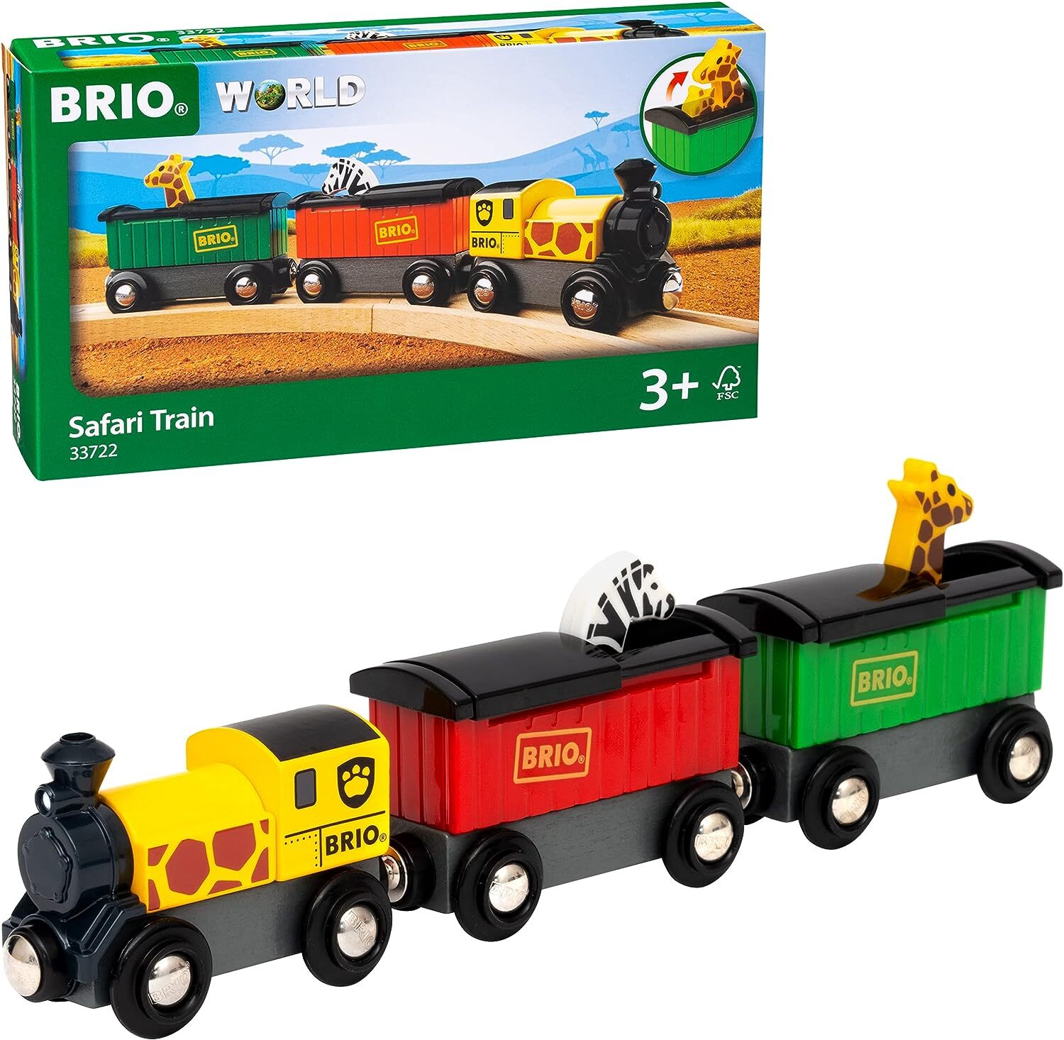 BRIO World - Поезд-сафари для детей от 3 лет - Совместим со всеми аттракционами BRIO Rai 10290₽