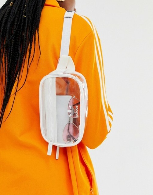 adidas clear fanny pack white