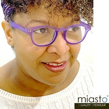 MIASTO "CIAO" PREPPY ROUND/ SQUARISH KEYHOLE READING GLASSES 1.75 BLUE PURPLE