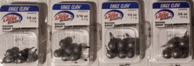 Eagle Claw Lazer Round Drop Shot Weight Sizes 1/8 oz - 3/8 oz Choose FREE S/H