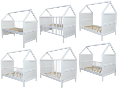 Juniorbett Bett Haus 160x70 cm mit Schublade weiss Kinderbett