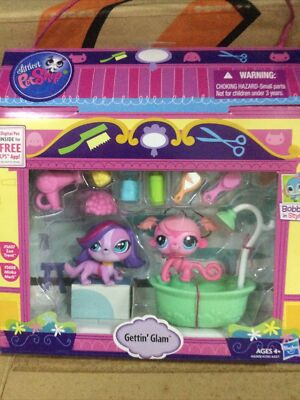 NEW Littlest Pet Shop Gettin' Glam Zoe 3607 Minka 3608 Bath Time