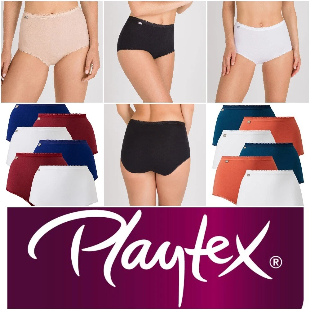 Playtex Cherish Maxi Briefs 6 Pack Pure Cotton Stretch Knickers P00BQ