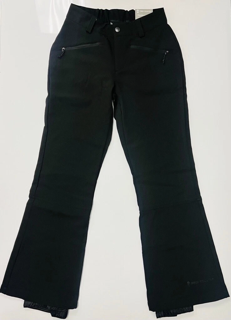 Free Country Ladies Softshell 4 Way Stretch Snow Pants Black Size Small 4-6