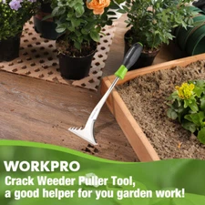 WORKPRO Crack Weeder 12.5" Stainless Steel Crevice Weeding Tool with Soft Handle