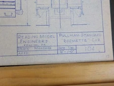 Blueprint Reading Pullman Standard Roomette Car Blueprint #104