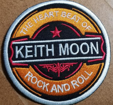 Drummer The Who KEITH MOON The Heart Beat Of Rock & Roll embroidered Patch 3.25"