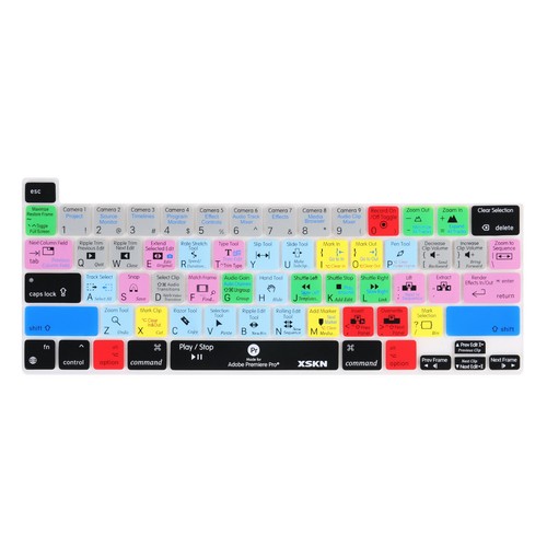 XSKN Premiere Pro Keyboard Cover for Touch Bar MacBook Pro 13 A2251/A2289/A2338 - Picture 2 of 5