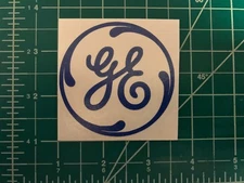 Small Logo - General Electric GE Vinyl Decal - Train & Antiques