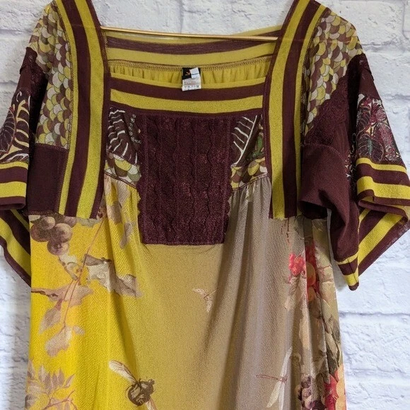 Mini Vestido Babydoll Vintage Jean Paul Gaultier Soliel Estampado Mariposa XS 90s Y2K Foto 2 de 4